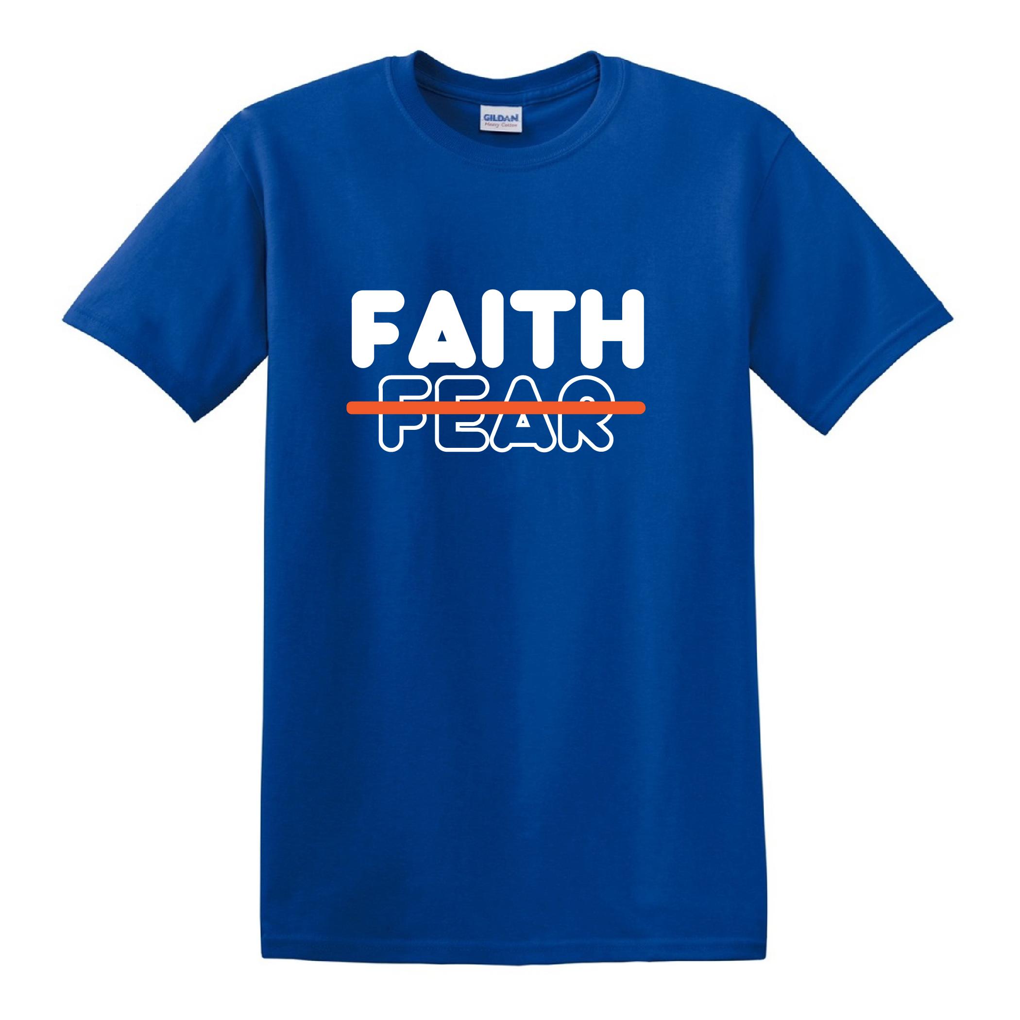 Faith Over Fear Tshirt-Blue