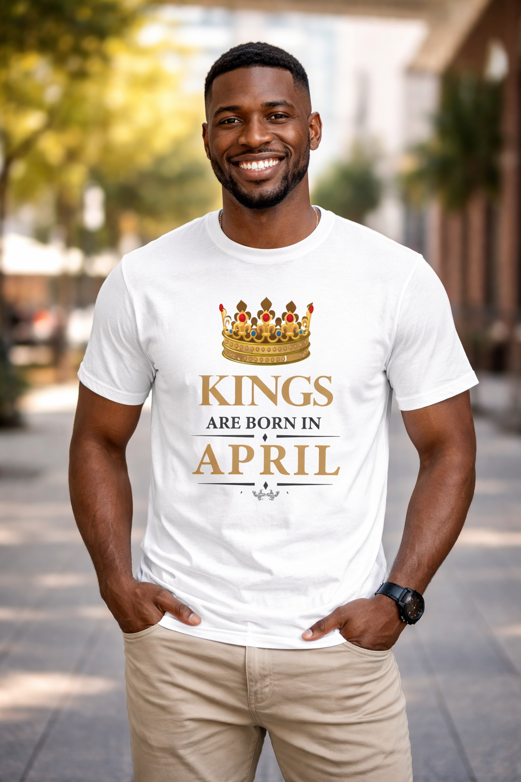 Kings are Born In April-White - Image 2